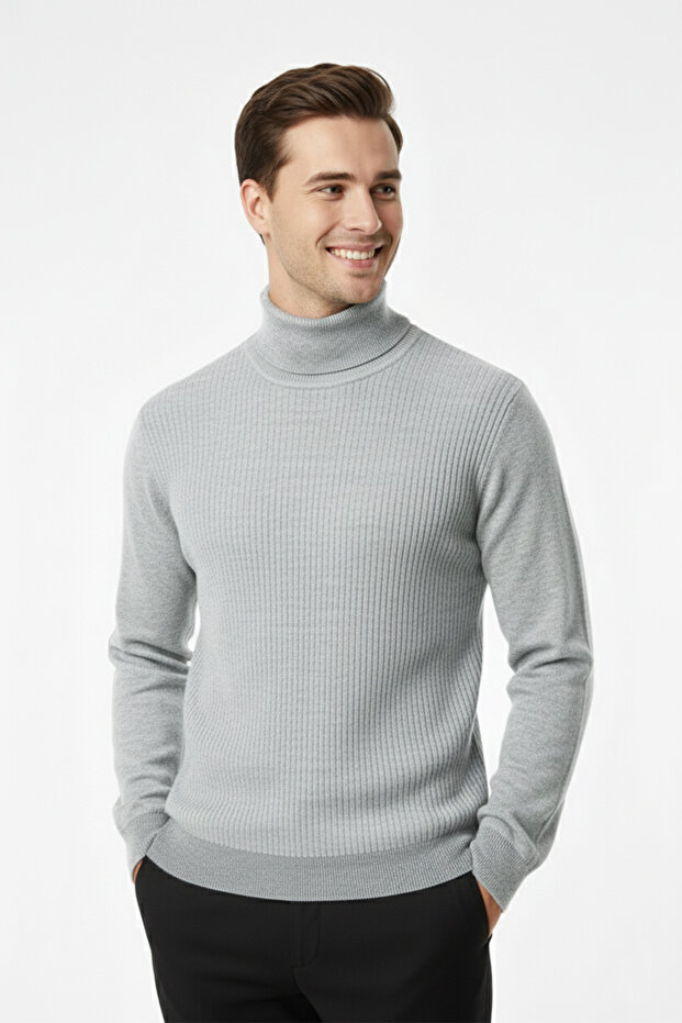 سترة رجالية كلاسيكية بياقة صياد منقوشة - 1