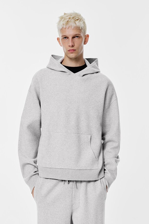 Örgü kapüşonlu sweatshirt - 2