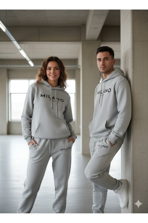Sevgili Kombini Milano Printed Tracksuit Set (2 Sets of 4 Pieces) Oversized Tracksuit Boyfirend