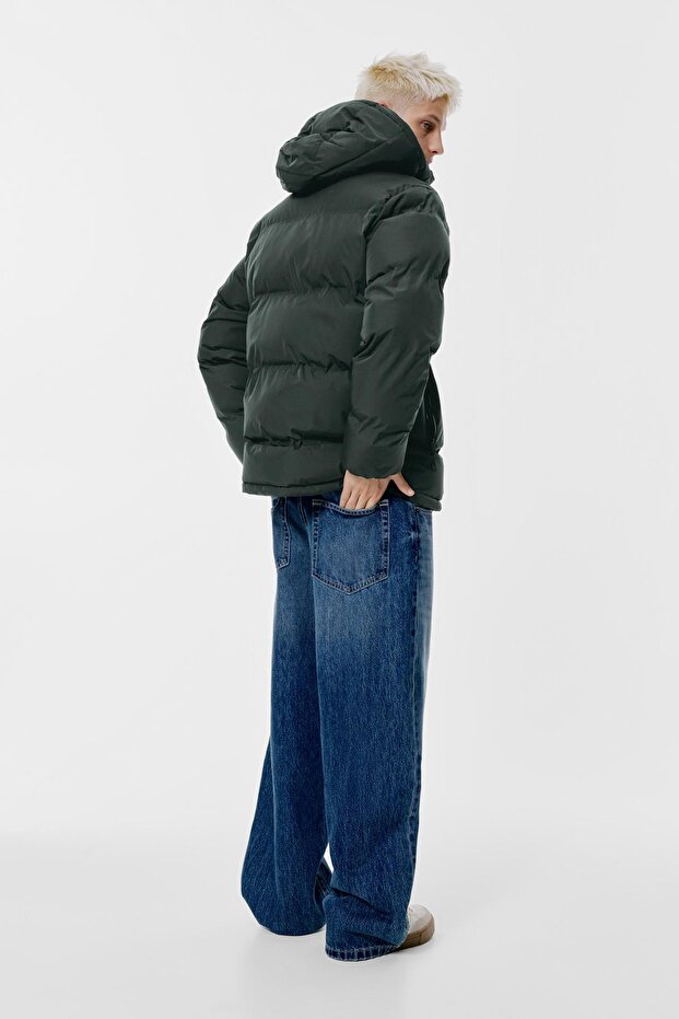 Kapüşonlu ısı yalıtımlı şişme ceket - 4