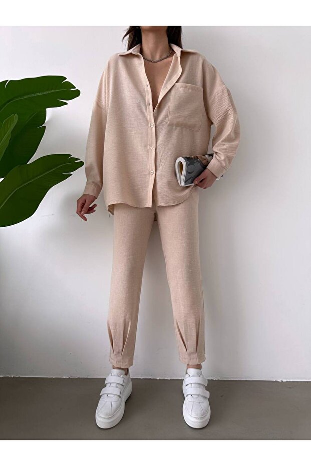 KETEN OVERSİZE GÖMLEK - 2