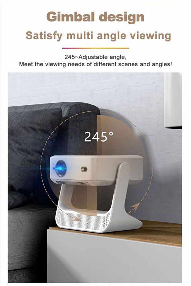 4K Portable Projector Dual Screen Touch Control LED Home Theater New Design - 3