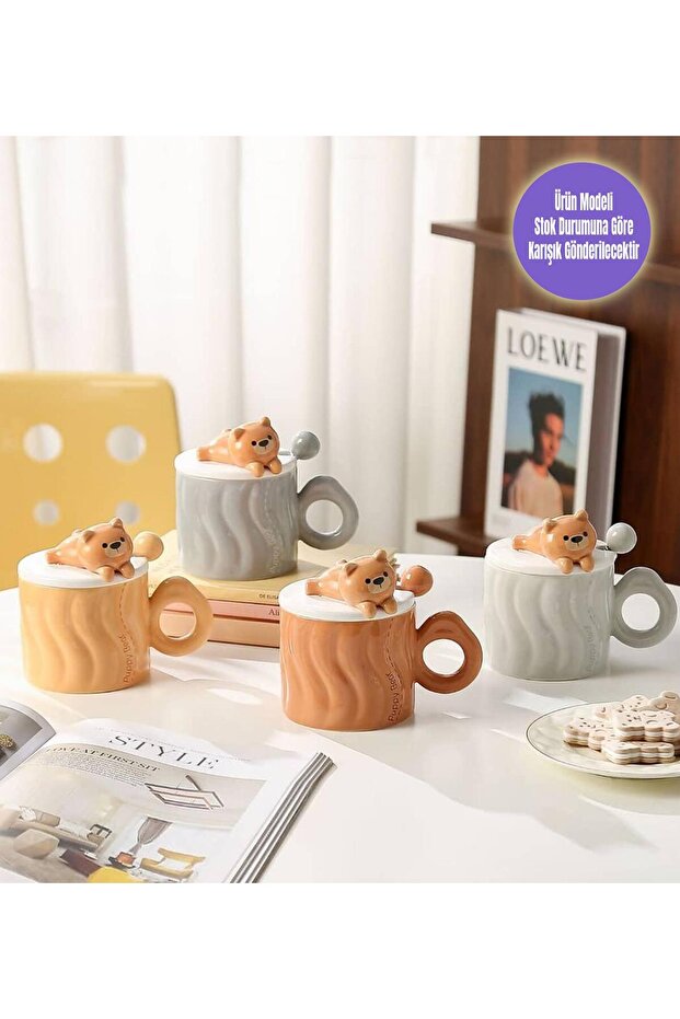 كوب سيراميك بتصميم الدب الكسول - 2
