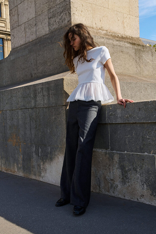 İşlemeli Pantolon - 1