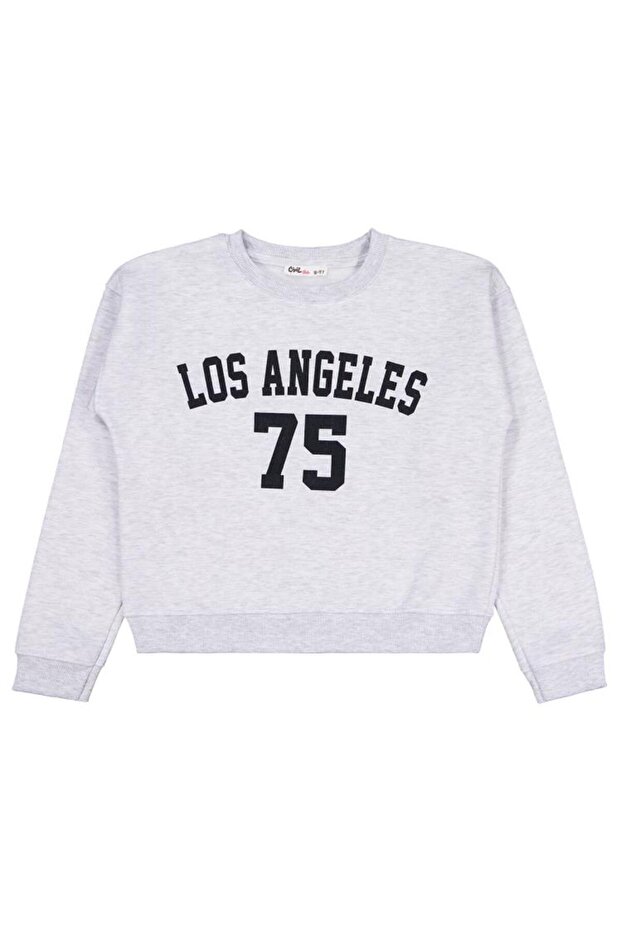 Los Angeles Printed 10-13 Years Old Sweatshirt - Gray 11-12 Years Old