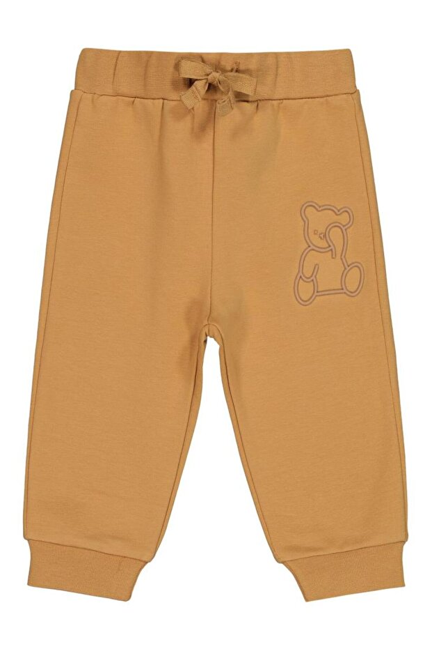 Baby Boy Teddy Printed 6-18 Months Sweatpants - Mustard