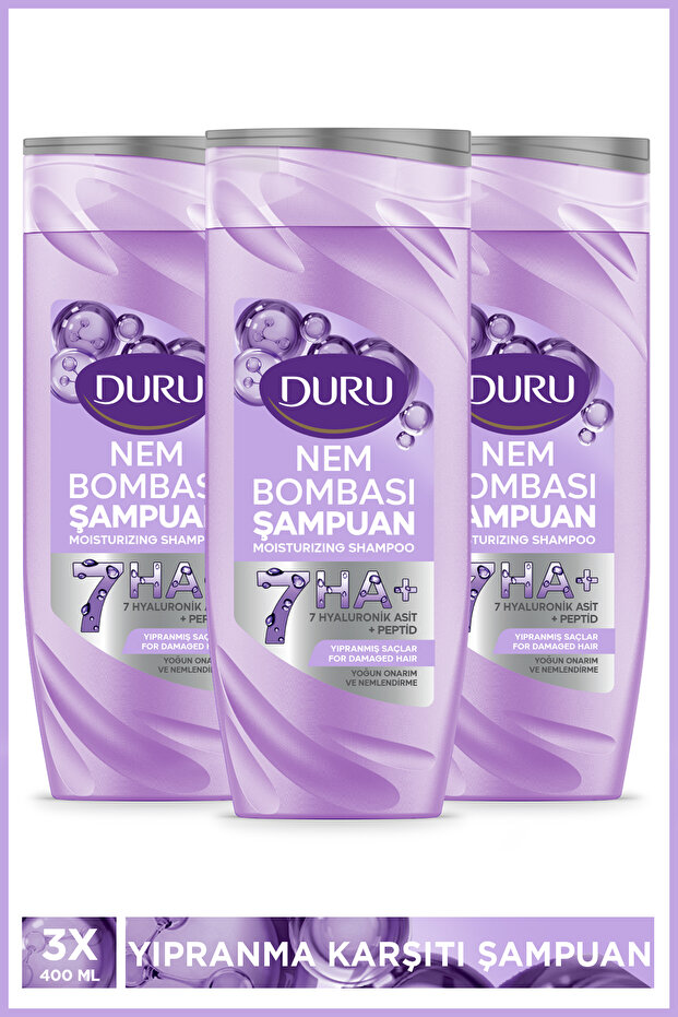 Moisture Bomb Intensive Repair and Moisturizing Shampoo for Damaged Hair 3X400 ml