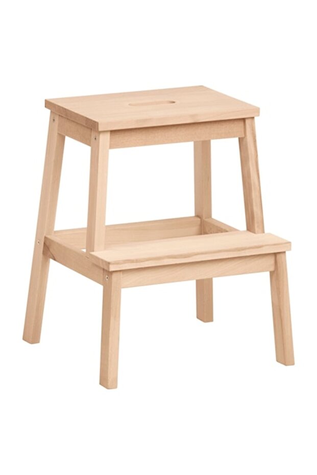 Solid wood 2-step booster stool, 50 cm height, oak, multifunctional