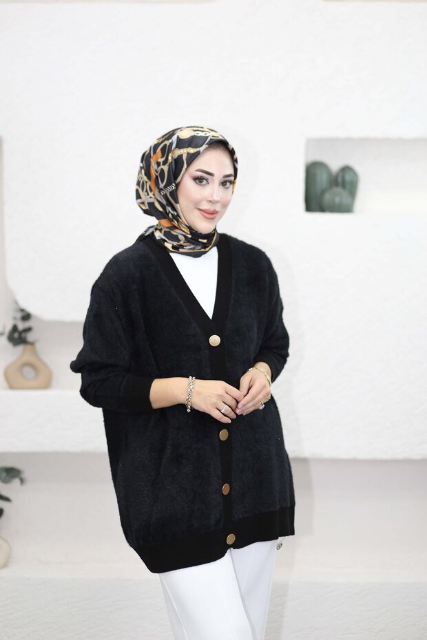 41010 - Stylish Comfortable Buttoned Soft Women's Knitwear Long Cardigan