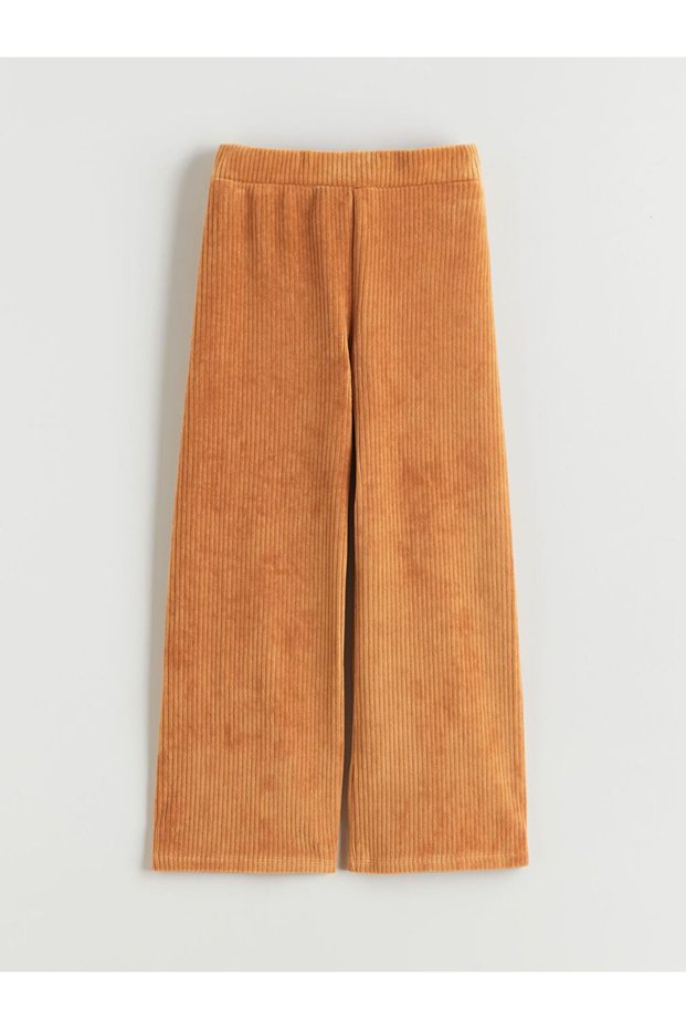 Lcw Kids Elastic Waist Velvet Girls' Sweatpants