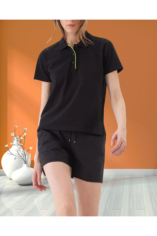 Women's Regular Fit Cotton Basic Polo Neck T-Shirt