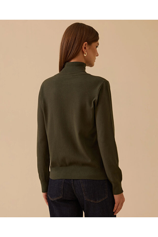 BALIKÇI YAKA TRİKO BLUZ - 2