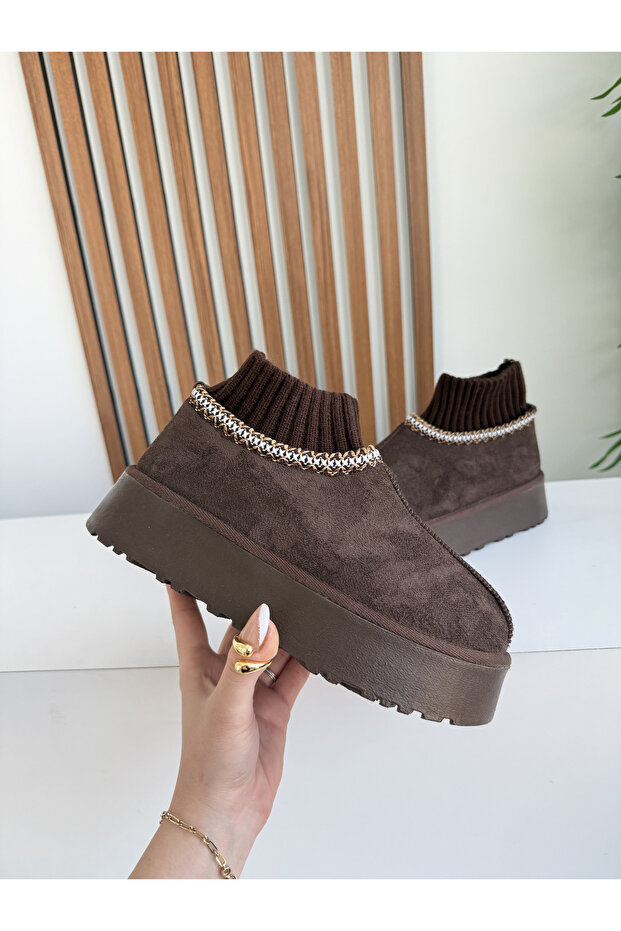 KADIN BOT ÇORAP PLATFORM ACI KAHVE - 1