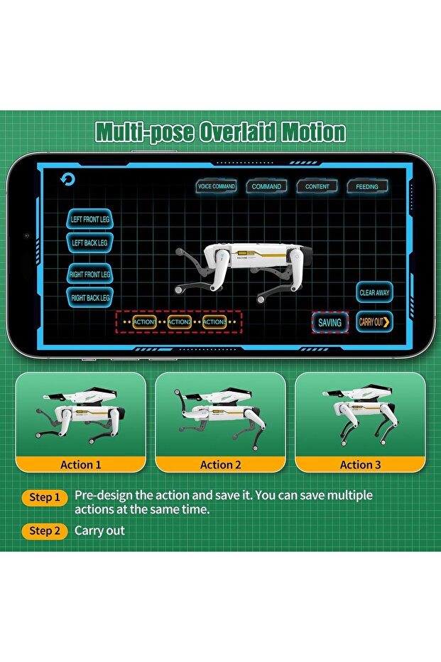 روبوت كلب - حيوان أليف تفاعلي STEM مع تحكم صوتي، وأكثر من 30 حركة وبرمجة تطبيقات - 3