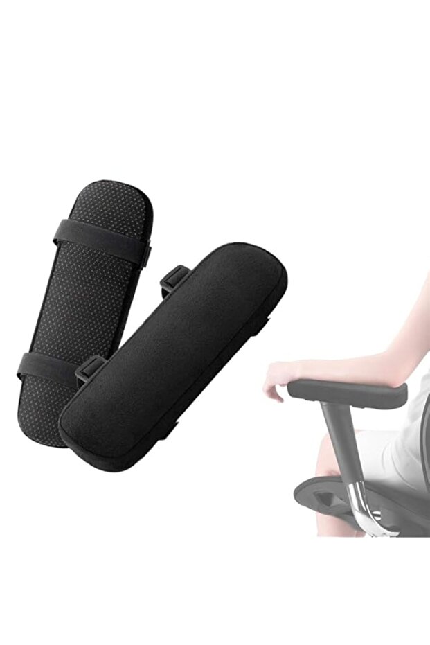 HASTHIP® 2Pcs Chair Armrest Pad Soft Memory Foam, Armrest Covers Provide Elbow Cushioning and Relieve Pressure, Quick Release Buckle, Anti-Slip Design, Thick Elbow Support for Office & Gaming Chairs