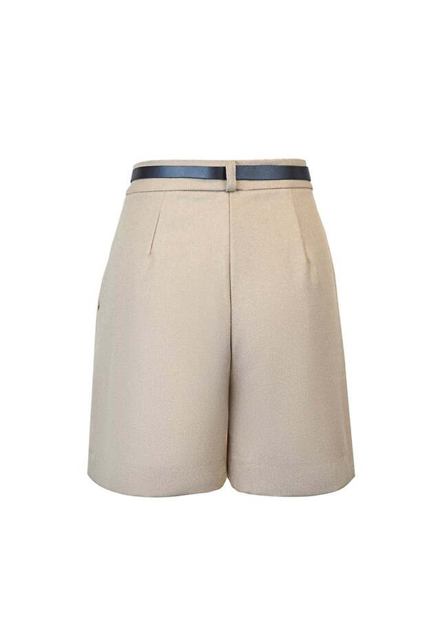 Tek Pileli Kemerli Şort - 5