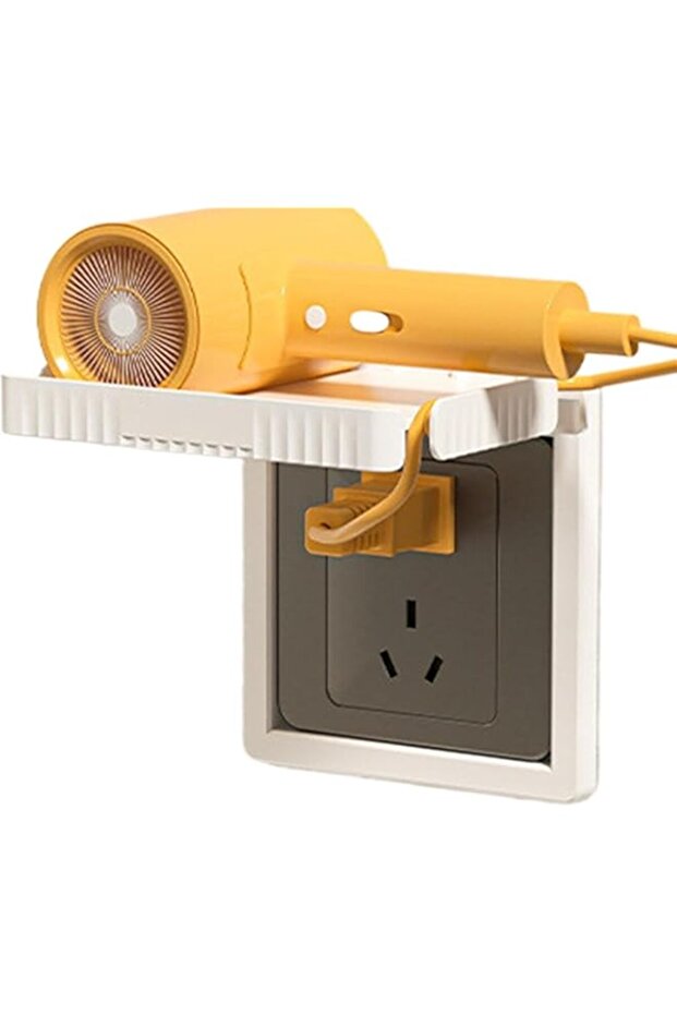 Bukela Wall Outlet Shelf Vertical Organizer 2Pcs Space-Saving Holder Adhesive Mount for Bathroom Router Devices with Cord Management
