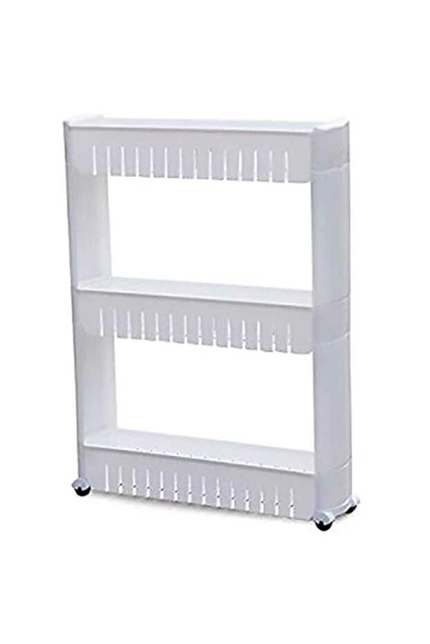 Three Tier Slide Out Storage Tower In Bathroom Kitchen With Wheels