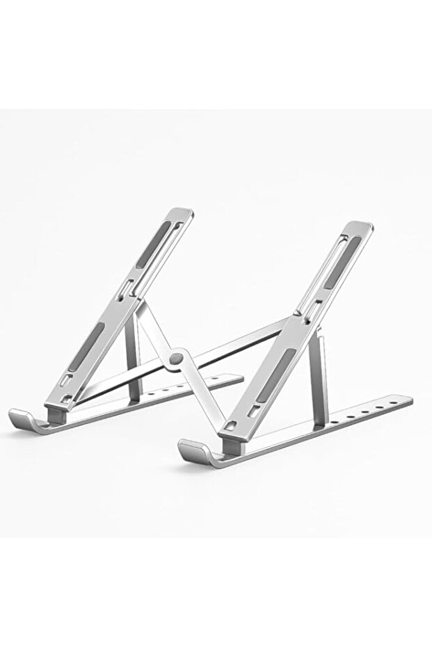FITTO Adjustable Aluminum Laptop Stand for Desk – Foldable Portable Riser with ABS+Silicone, Ventilated Cooling, Ergonomic Holder for 10-15.6" Laptops & Tablets, Sturdy & Lightweight
