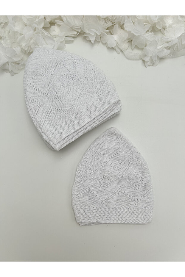 12 White Prayer Skullcaps - 1