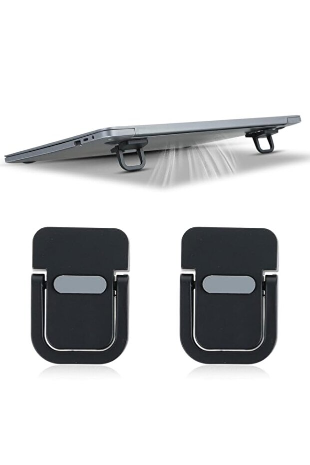 2 Pcs Foldable Keyboard Riser Stand for Desk, Adjustable Tilt & Portable Mini Laptop Feet Ergonomic Computer Keyboard Lift Office Accessories (Black)