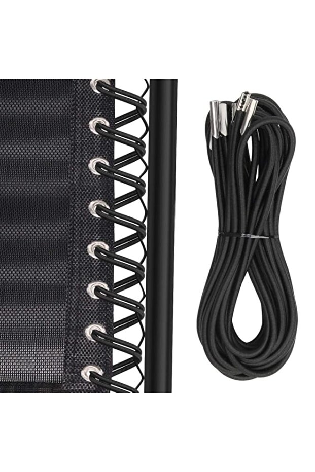 Replacement Cord for Zero Gravity Chair, 4-Piece Black Elastic Repair Cord Kit for Zero Gravity Recliners, Lounge Chairs, Bungee Beach Chairs, Durable and Easy to Install (Black)