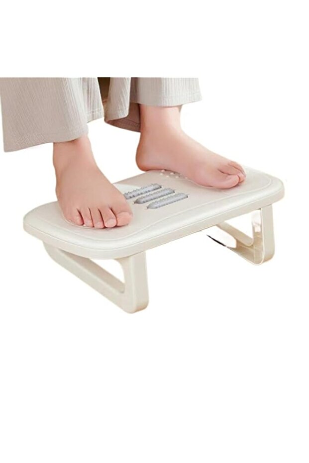 Footrest Under Desk, Office Footstool, with Roller Massager, Foot Pillow For Home and Office Use (White)