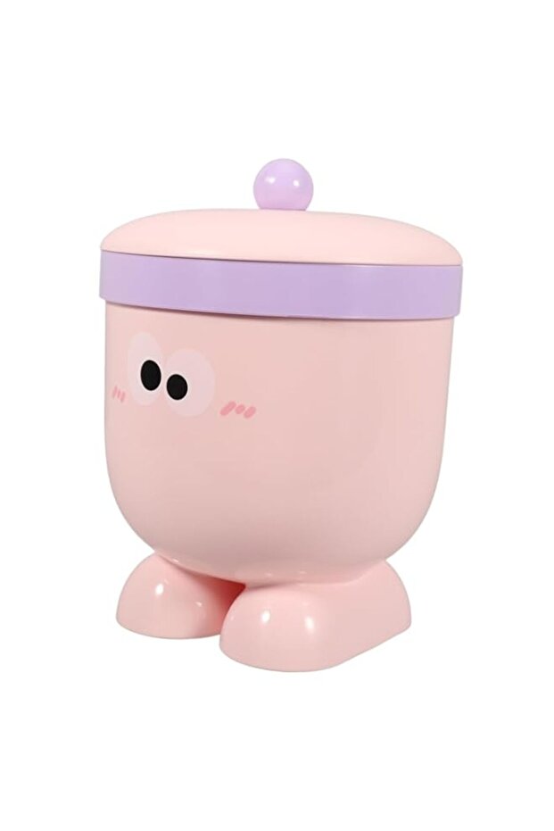 Space-Saving Mini Trash Can with Lid, Cute Cartoon Design Odour-Preventing Desk Organiser, Multipur - 1