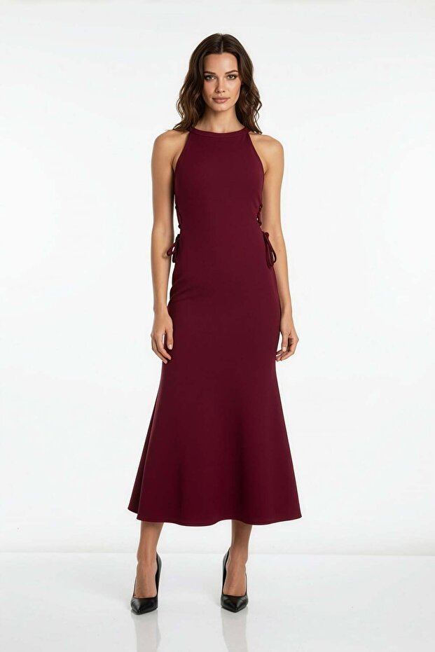 İp Detaylı Midi Elbise - 1