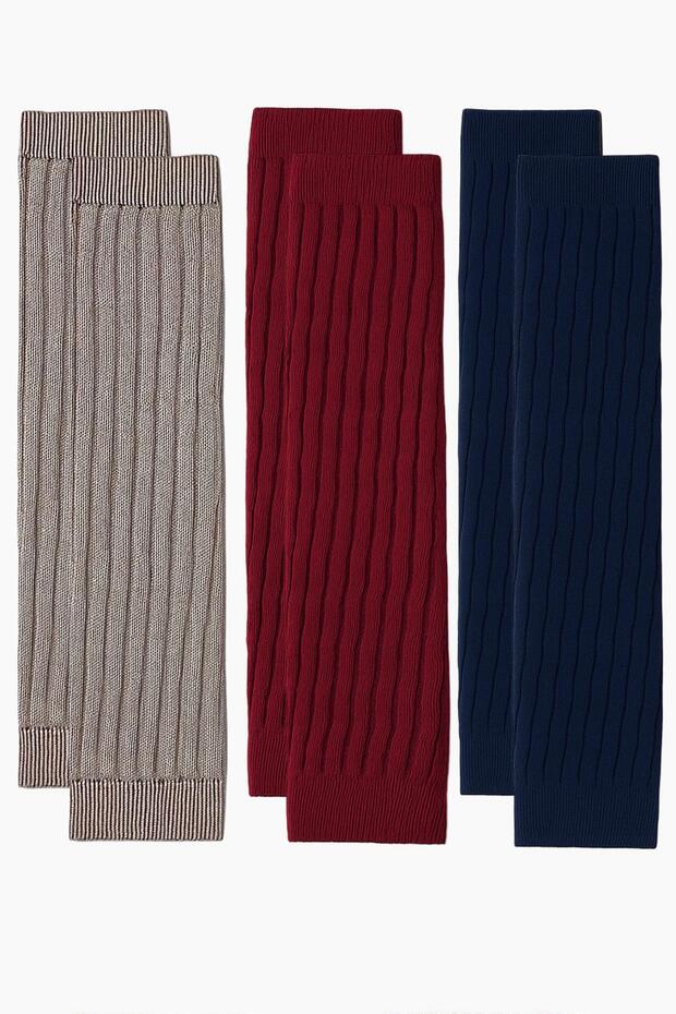 3 Çift Basic Kalın Pamuk Karışımlı Tozluk - 1