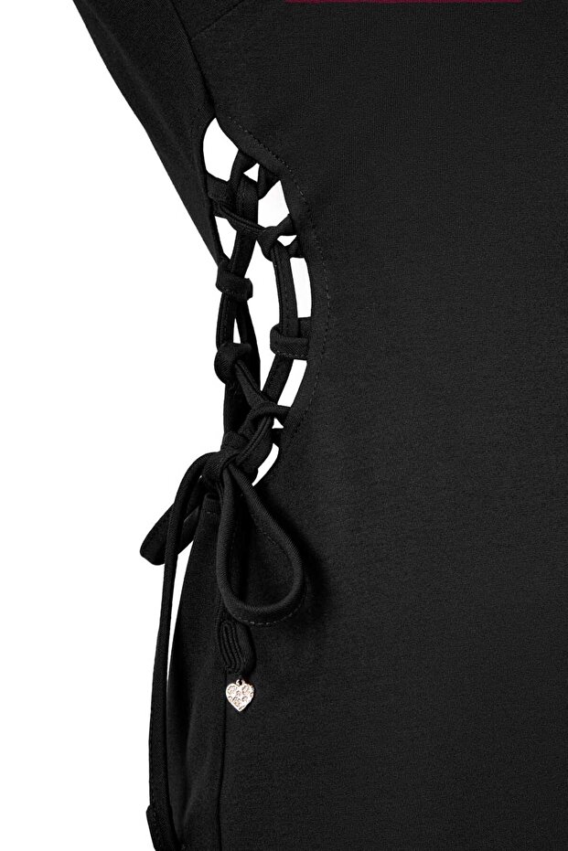 İp Detaylı Midi Elbise - 4