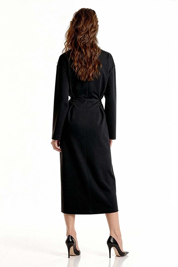 Nakış Detaylı Midi Anvelop Elbise - 2