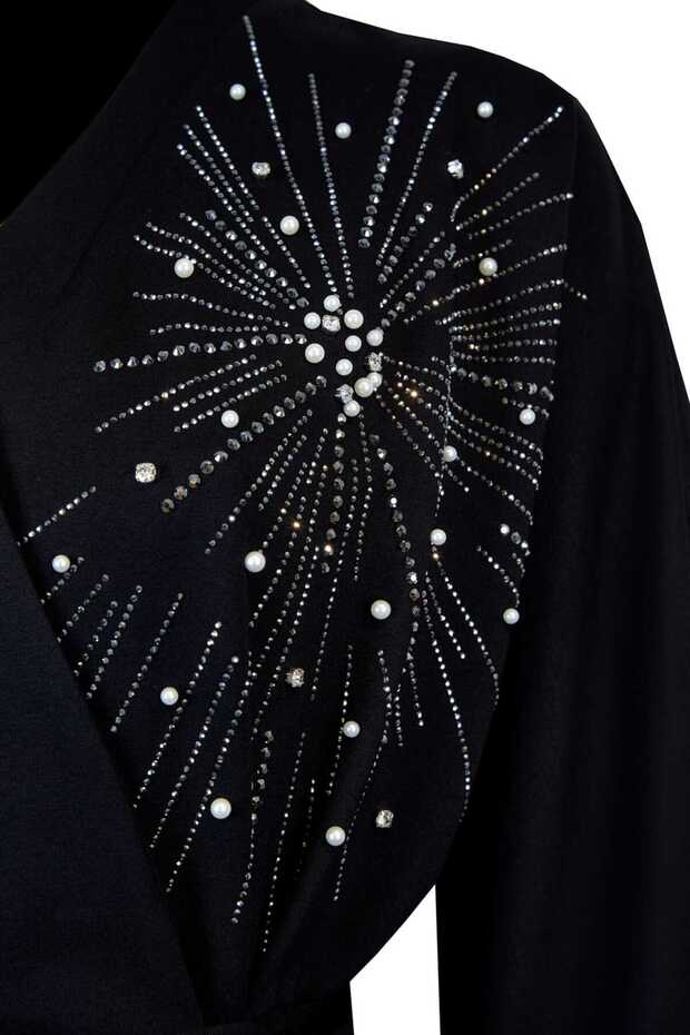 Nakış Detaylı Midi Anvelop Elbise - 4