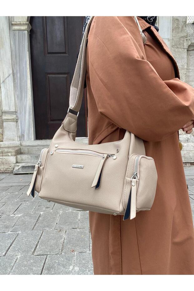 Crossbody and Shoulder Bag with 8 Compartments, Lined, Long Strap, Suitable for Daily Use - 1