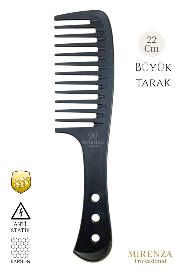 Professional Barber Hairdresser Hair Cutting Comb - Black Large Carbon Comb - Hair Parting Comb