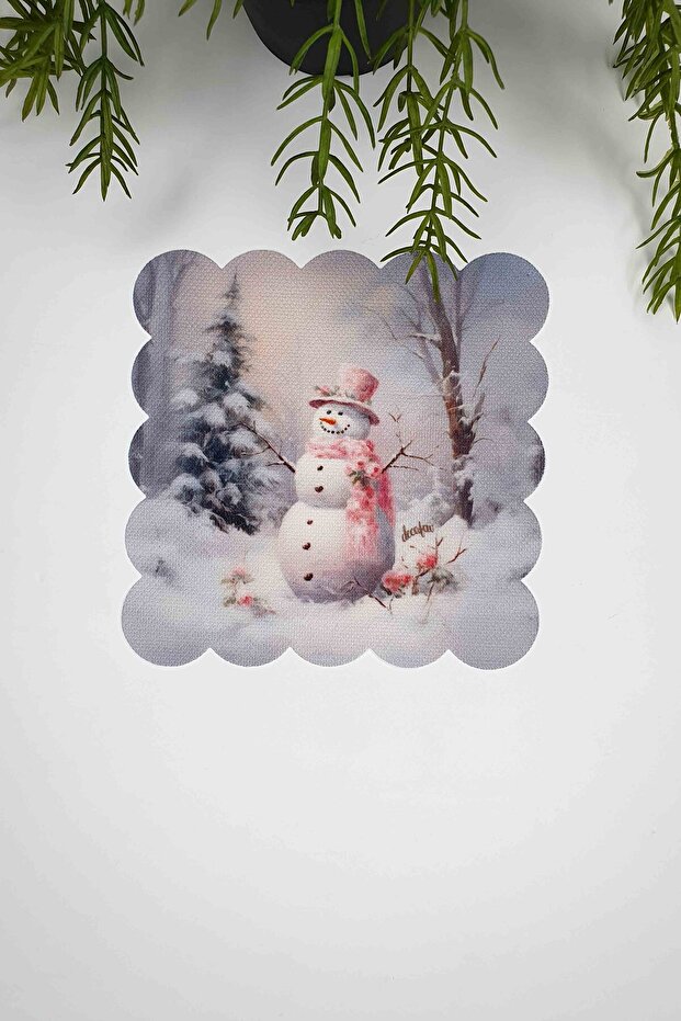 Snowman Delight Snowman Laser Cut Cocktail Napkin 1 Piece