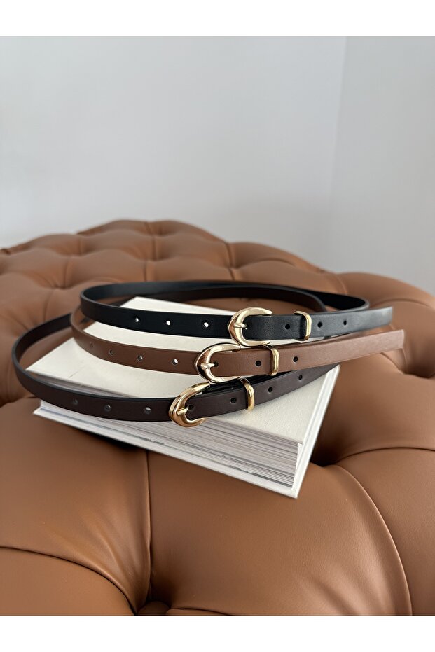 Kadın 3'lü Süper Basic Set Kemer - 1