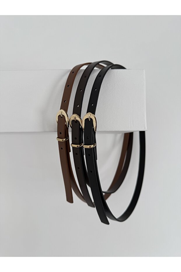 Kadın 3'lü Süper Basic Set Kemer - 3