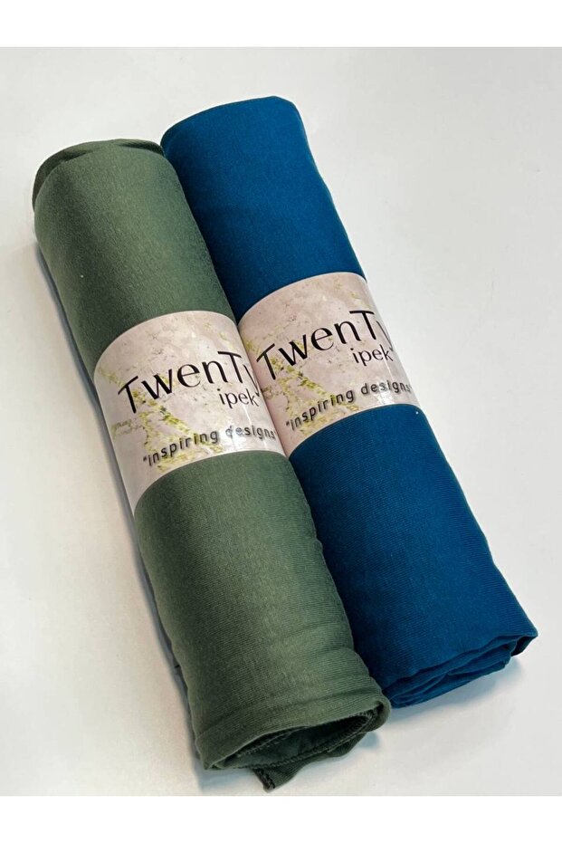 شال مسطح من القطن الممشط مكون من قطعتين - 1