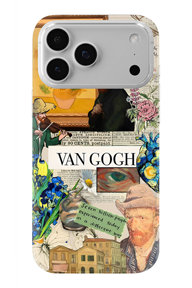 iPhone 17 Pro Max Compatible Van Gogh Collage Pattern Transparent Phone Case - 1