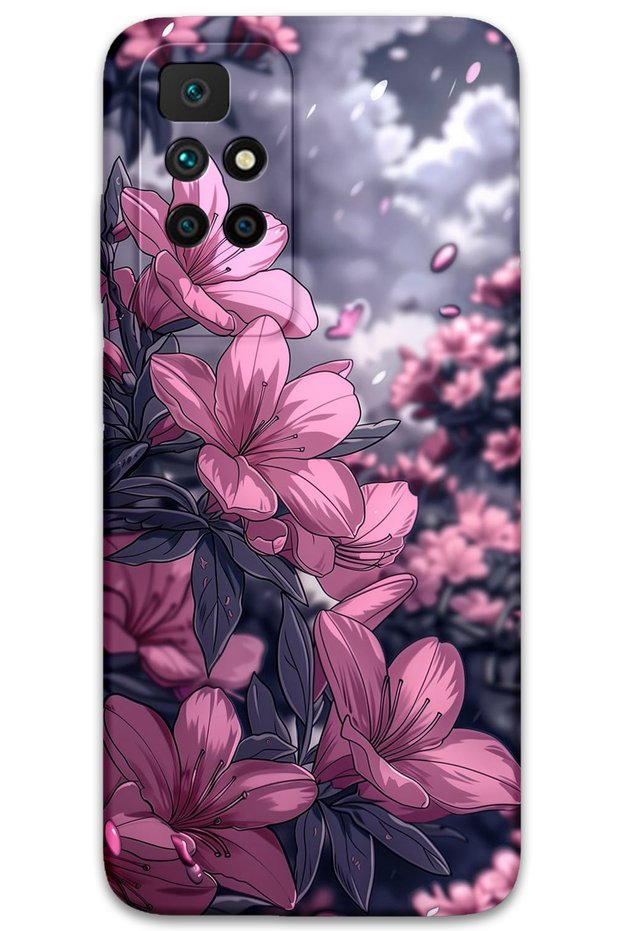 Xiaomi Redmi 10 Compatible Flower Pattern Phone Case + Screen Protector - 5796
