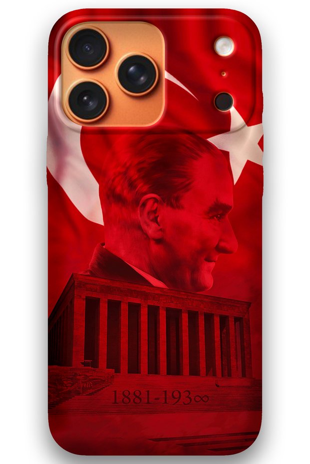 iPhone 17 Pro Compatible Ataturk Pattern Phone Case + Screen Protector - 5848