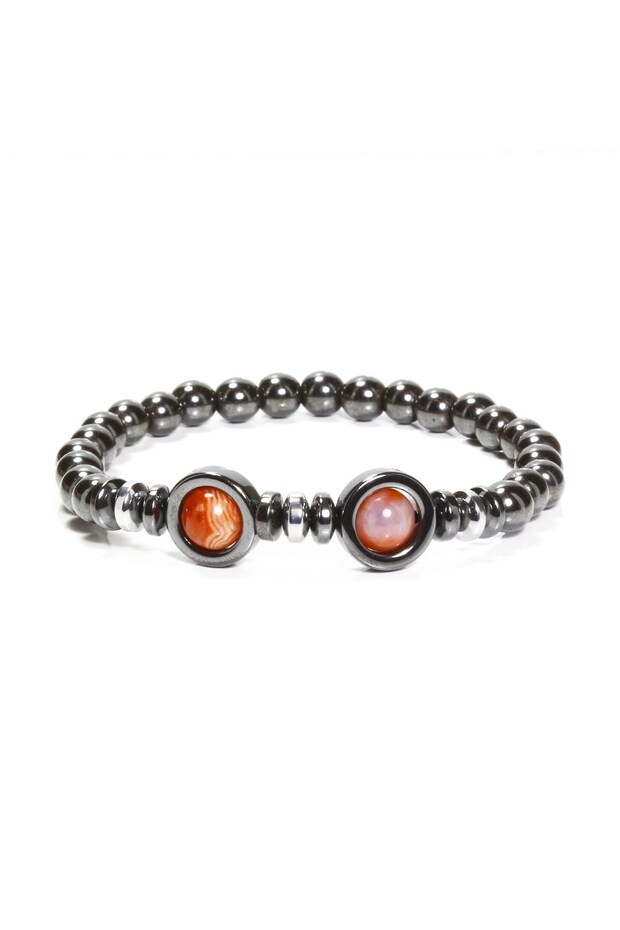 Hematite & Yemen Agate Natural Stone Bracelet