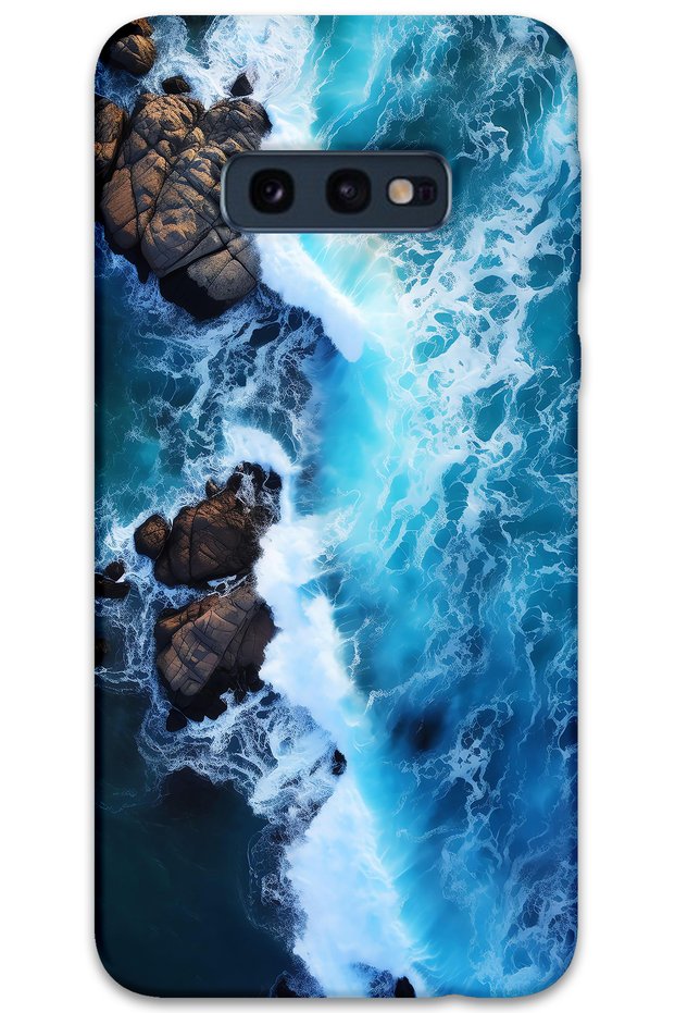 حافظة هاتف بنمط رخامي متوافقة مع هاتف Galaxy S10e + واقي شاشة - 5810
