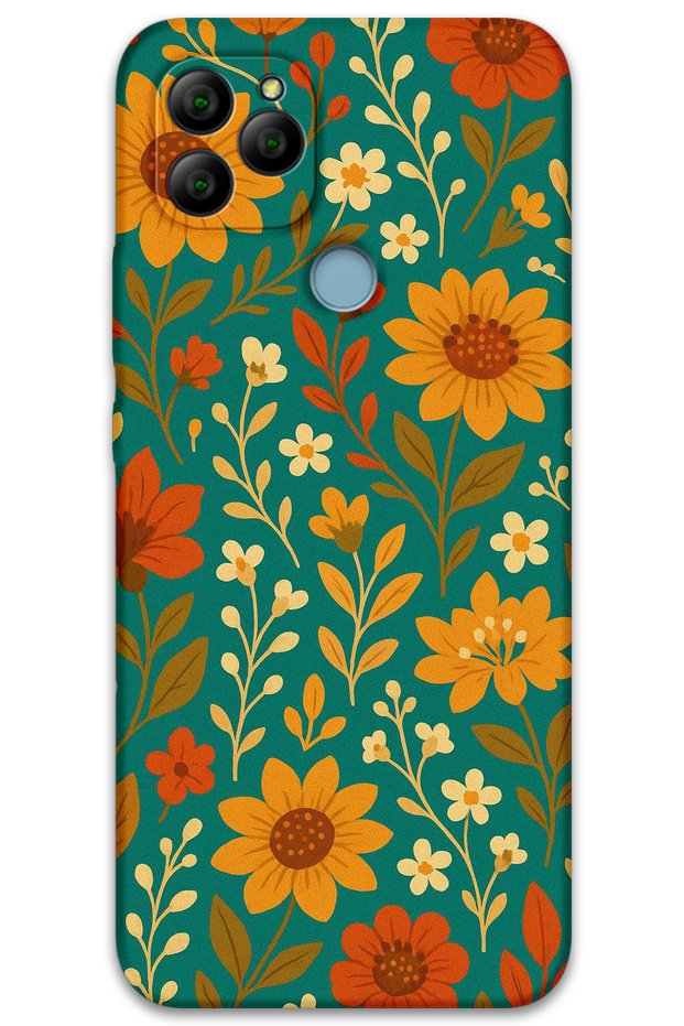 Gm 21 Compatible Floral Pattern Phone Case + Screen Protector - 5786