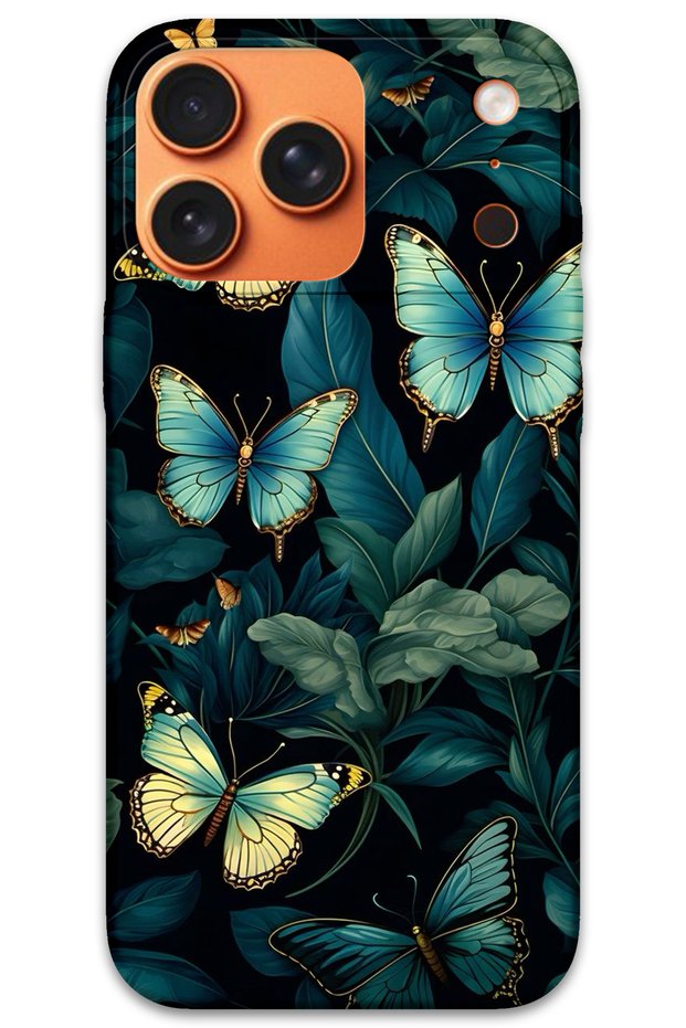 iPhone 17 Pro Max Compatible Butterfly Pattern Phone Case + Screen Protector - 5791