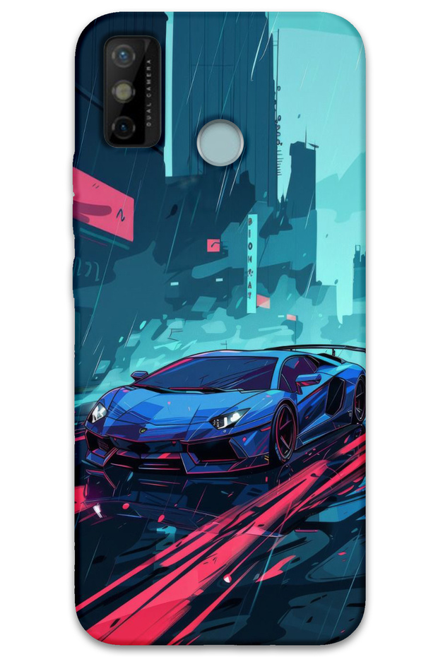 Tecno Spark 6 Go Compatible Car Patterned Phone Case + Screen Protector - 5763