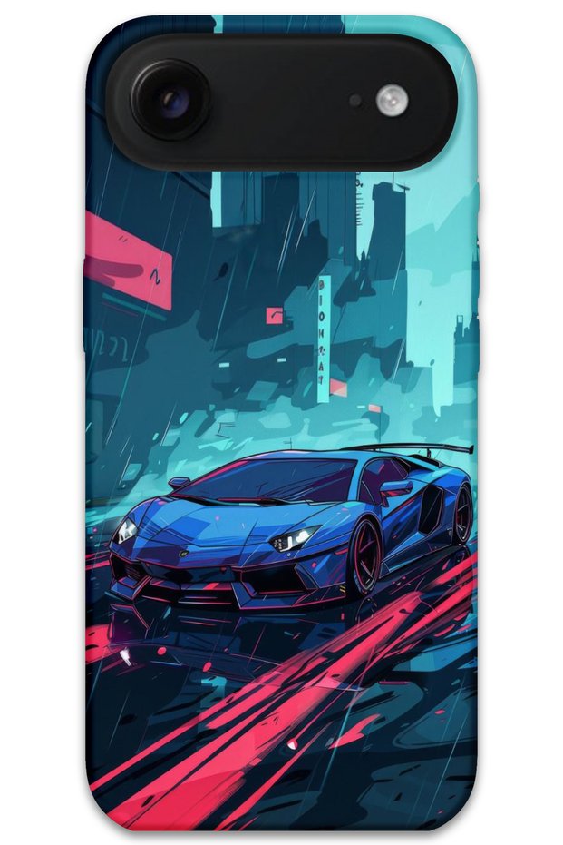 حافظة هاتف بنمط سيارة متوافقة مع هاتف iPhone 17 Air + واقي شاشة - 5763