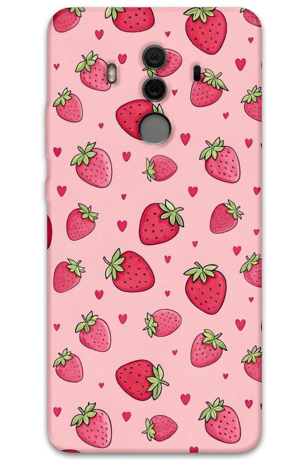 Huawei Mate 10 Pro Compatible Strawberry Pattern Phone Case + Screen Protector - 5804