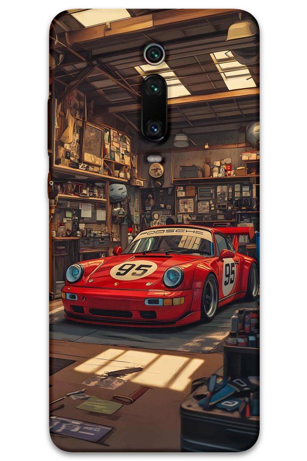 حافظة هاتف بنمط سيارة متوافقة مع هاتف Xiaomi Mi 9T + واقي شاشة - 5759